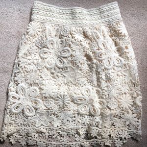 Cream lace skirt